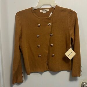 Tan Double-Breasted sweater